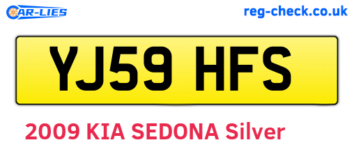 YJ59HFS are the vehicle registration plates.