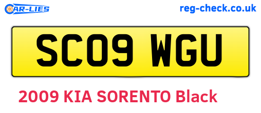 SC09WGU are the vehicle registration plates.