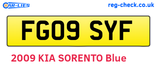 FG09SYF are the vehicle registration plates.