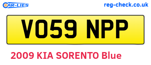 VO59NPP are the vehicle registration plates.