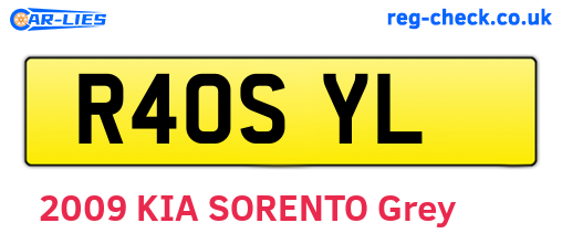 R40SYL are the vehicle registration plates.