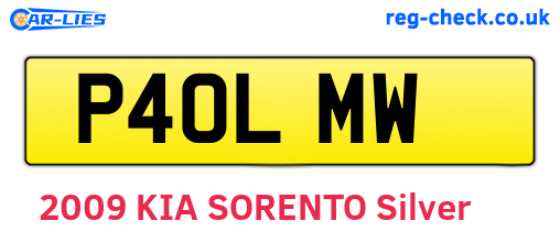 P40LMW are the vehicle registration plates.