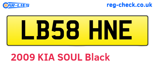 LB58HNE are the vehicle registration plates.