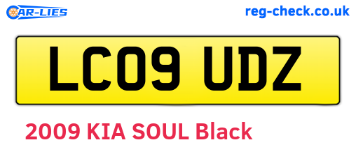 LC09UDZ are the vehicle registration plates.