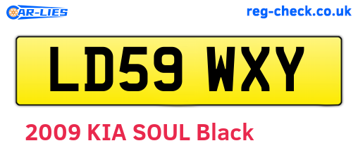 LD59WXY are the vehicle registration plates.