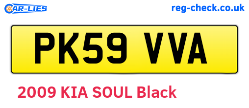 PK59VVA are the vehicle registration plates.