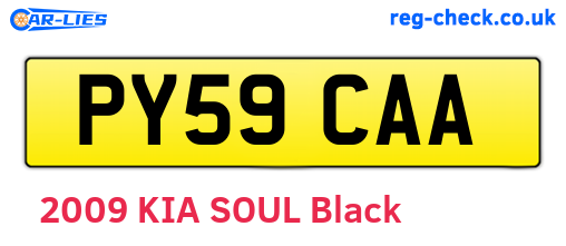 PY59CAA are the vehicle registration plates.