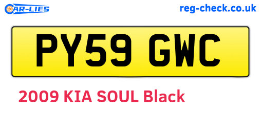 PY59GWC are the vehicle registration plates.
