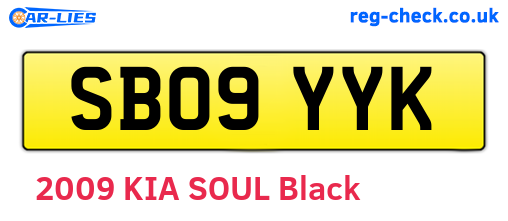 SB09YYK are the vehicle registration plates.