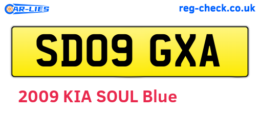 SD09GXA are the vehicle registration plates.