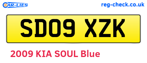 SD09XZK are the vehicle registration plates.
