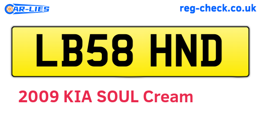LB58HND are the vehicle registration plates.