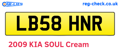 LB58HNR are the vehicle registration plates.