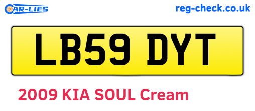 LB59DYT are the vehicle registration plates.