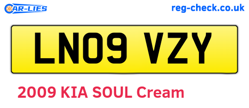LN09VZY are the vehicle registration plates.