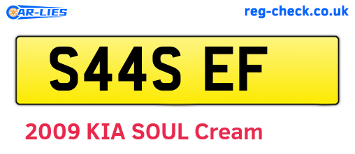 S44SEF are the vehicle registration plates.