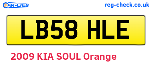 LB58HLE are the vehicle registration plates.