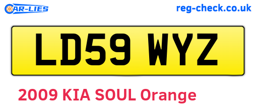 LD59WYZ are the vehicle registration plates.