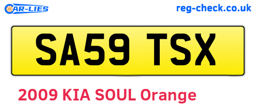 SA59TSX are the vehicle registration plates.