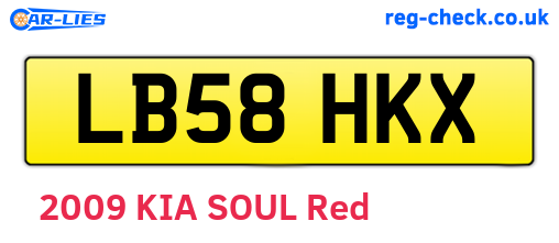 LB58HKX are the vehicle registration plates.