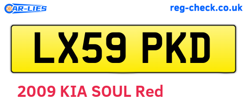LX59PKD are the vehicle registration plates.