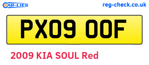PX09OOF are the vehicle registration plates.