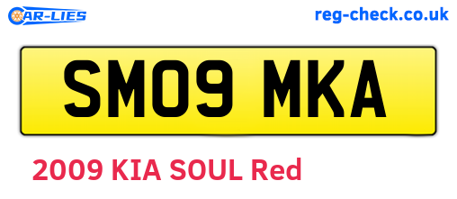 SM09MKA are the vehicle registration plates.