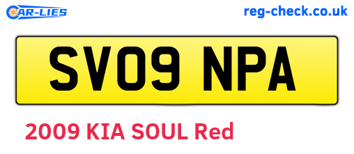 SV09NPA are the vehicle registration plates.
