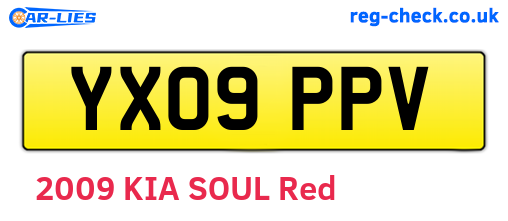 YX09PPV are the vehicle registration plates.