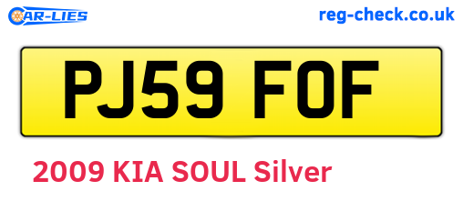 PJ59FOF are the vehicle registration plates.