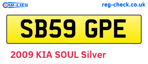 SB59GPE are the vehicle registration plates.
