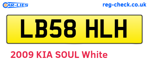 LB58HLH are the vehicle registration plates.