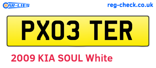 PX03TER are the vehicle registration plates.