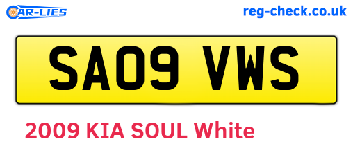 SA09VWS are the vehicle registration plates.