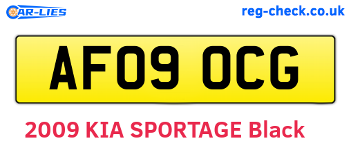 AF09OCG are the vehicle registration plates.
