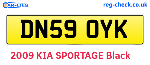 DN59OYK are the vehicle registration plates.