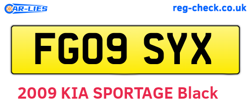 FG09SYX are the vehicle registration plates.