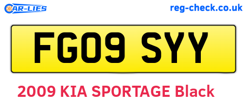 FG09SYY are the vehicle registration plates.