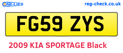 FG59ZYS are the vehicle registration plates.