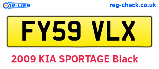 FY59VLX are the vehicle registration plates.