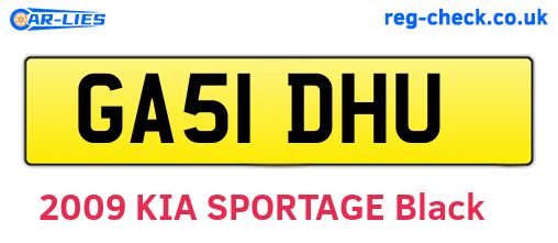 GA51DHU are the vehicle registration plates.