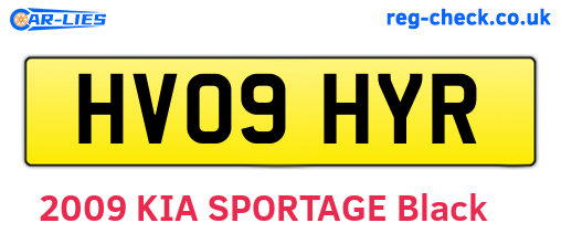 HV09HYR are the vehicle registration plates.