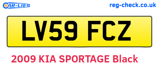 LV59FCZ are the vehicle registration plates.