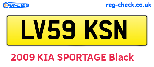 LV59KSN are the vehicle registration plates.