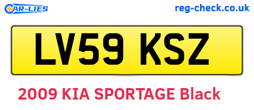 LV59KSZ are the vehicle registration plates.