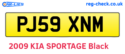 PJ59XNM are the vehicle registration plates.