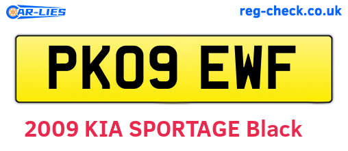 PK09EWF are the vehicle registration plates.