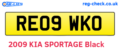 RE09WKO are the vehicle registration plates.
