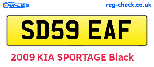 SD59EAF are the vehicle registration plates.