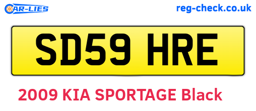SD59HRE are the vehicle registration plates.